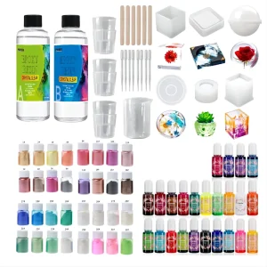 High Quality Clear Liquid Crystal Bubble-Free Epoxy Resin for Tabletop Coating DIY Artwork River Table Crafts Jewelry Items