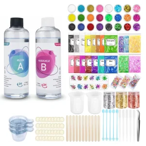Epoxy Resin for Jewelry Making Casting Mold Starter Kit and 83Pcs Earring Mold for Beginners