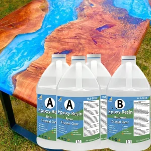 Epoxy Resin for Table Non Toxic Transparent Liquid AB Glue Crystal Clear Countertop Epoxy Resin for Woodworking for River Tables