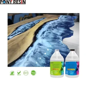 Factory Direct Crystal clear Liquid Epoxy Resin Pouring Craft Wood Table Dining Resign Wooden River Resin Tables