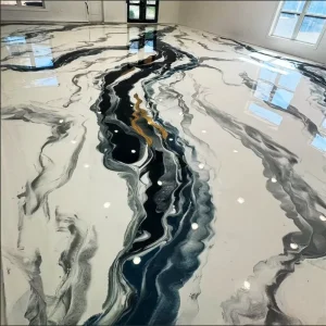 Factory High Quality 3D Epoxy Resin Art Floor Marble Effect Epoxy Floor Coating Epoxy Metal Flooring for Indoor