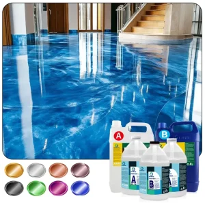 Factory Price Self leveling Anti scratch Metallic Epoxy Resin Floor Coating for House Floors Decoration