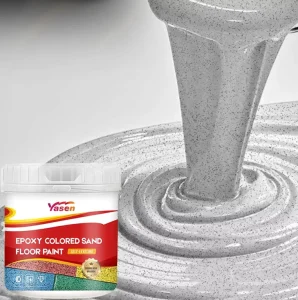 Factory Supply High Gloss Marble Effect Water Based Epoxy Floor Coating Epoxy Colored Sand Self Leveling Warehouse Floor Paint