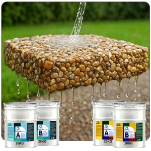 Factory Wholesale 2:1 Epoxy Resin for High Permeable Colored Gravel Bonding Resin Driveway Paving Pebble Stone Floor Coating