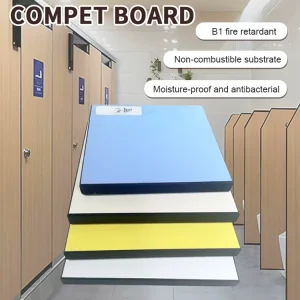 Fire Moisture Resistant Compact Composite Panel Toilet Partition Solid Composite Panel Suitable for Toilets Hotels