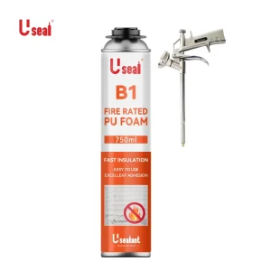 Fire Proof B1 Thermal Acoustic Insulation Fire Rated PU Spray Foam for Gap Filling Sealing on Windows Walls Joints Pipes