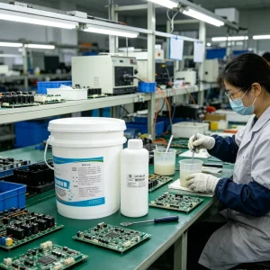 Flame Retardant Epoxy Potting Adhesive HY484 Self Leveling Epoxy Resin AB Glue For High Power Modules