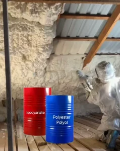 Flexible PU Foam Spray Insulation (CAS 9009 54 5) 100% Purity Adapts to House Surfaces for Optimal Heat & Sound Protection