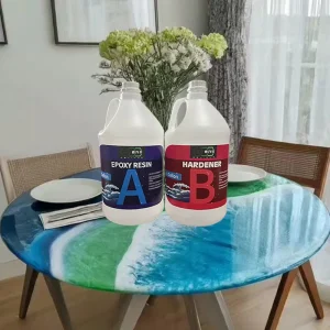 Food Grade Epoxy Resin 1 Gallon and 1/2 Gallon Epoxy Resin and Hardner 2:1 Weight Ratio Deep Cast for Office Desk Resin