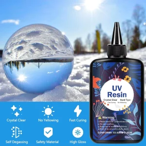 Glue Resin Kit Hard Type Crystal Clear Ultraviolet Curing UV Epoxy Resin with Quick Drying Light for Beginners