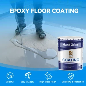 Hard Golden Three in One Water Based Epoxy Resin Floor Paint Anti Slip Wear Resistant Cement Surface Liquid Coating