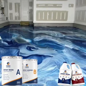 High Gloss 100% Solid Epoxy Resin Flooring Self-Leveling Metallic Epoxy Coating Kit for Concrete Floors