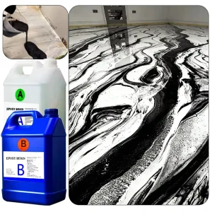 High Gloss Clear Hard Floor Epoxy Resin Metallic Epoxy Floor Coating for Cement Floors