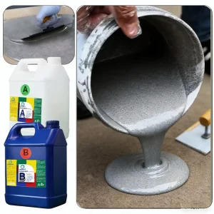 High Gloss Marble Effect Epoxy Floor Coating Self Leveling Colored Sand Epoxy Floor Paint for Interior & Exterior Concrete