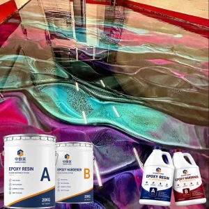High Gloss Self-Leveling Liquid Epoxy Resin and Hardener Floor Coating for Metallic Mica Powder Concrete Floors