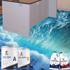 High Gloss Self-Leveling Multi-Color Epoxy Floor Coating Metallic Resin Floor Kit for Concrete Floor