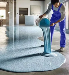High Hardness Scratch Wear Resistant Chemicals Epoxy Floor Coating Colored Epoxy Resin Spray Application Imitating Marble Effect