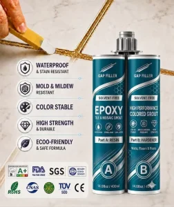 High Performance Epoxy Tile Grout Chemical Resistant Decorative Seam Filler For Ceramic Porcelain Tiles