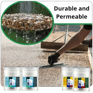 High Permeable Pebble Stone Floor Coating 2 1 Epoxy Resin and Hardener for Gravel Surface Bonding Driveway Paving