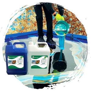 High Quality Crystal Clear Waterborne New Upgrade Metallic Epoxy Resin ab Glue for Cement Floor Concrete Coating