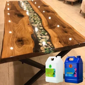 High Temperature Resistant High Hardness 2:1 Mix Ratio Deep Pour Crystal Clear Epoxy Resin for Table Top Wood