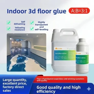 High Transparency 3D Floor Epoxy Resin Two Component AB Glue Self leveling Construction Use Art Floor Material