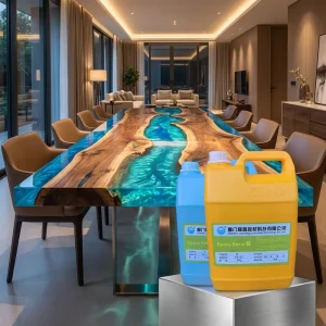 High Transparent Epoxy Resin AB Glue Slow Drying 3 1 Hard Crystal Glue for Woodworking River Table Yellow Resistant Wear Water