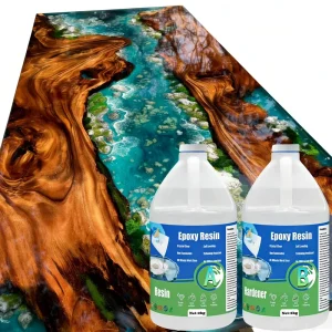High gloss No Bubble Fast Cure 1:1 AB Adhesive Liquid Clear Epoxy Resin for Tabletop River Table Wood Art