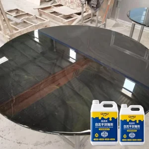 High translucency Epoxy AB Stone Slab Sealer Self leveling Mirror Finish Glaze Coating For Marble Table Top