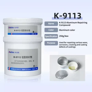 K 9113 250g Epoxy Resin-based 2 Components Industrial Steel Metal Repair Glue High Temperature Resistance Maintenance