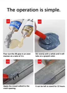 K 9119 100g Casting Defect Repair Epoxy AB Adhesive Resin Metal Repairing Glue >18MPa Shear Strength 10 Min