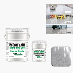 LSY 900 5:1 Self Leveling Heavy Duty Slip and Wear Resistant Epoxy Colored Sand Quartz Floor Paint Coating Light Gray for Concrete