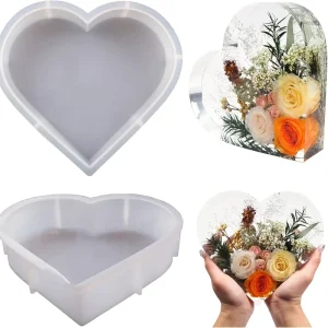 Large Bookends Resin Molds Heart Resin Molds Crystal Epoxy Casting Resin Molds for DIY Bookends Crafts Making