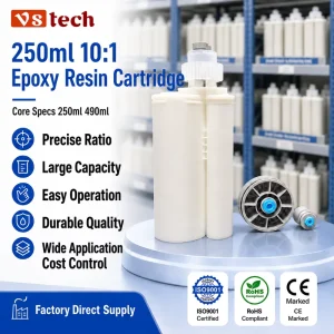Large Capacity B Series 250ml 10 : 1 Epoxy Resin Cartridge For Industrial Bonding Distributor Adhesive Sealant Cartridge