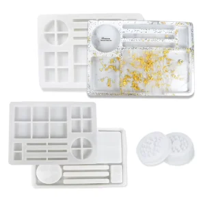 Large Rolling Tray DIY Grinding Cigarette Case Makeup Tray Epoxy Silicone Resin Molds for Casting