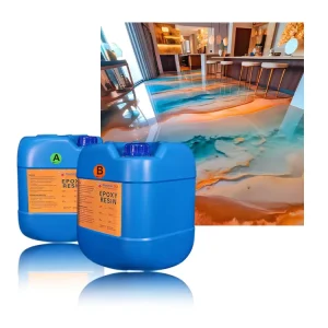 Manufacturer Self Levelling Crystal Clear Liquid Flooring Epoxy Paint Resin AB Glue Concrete Floor Coating 3D Art Luxury Resin