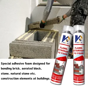 Multipurpose Concrete Brick Binding Glue Spray PU Foam Strong Bonding Adhesive Foam