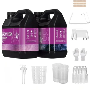 Newly Formulated Crystal Clear Epoxy Resin, Bubble-Free Anti-Yellowing Art Resin Set for Casting, DIY Resin Art, Molds, Jewelry