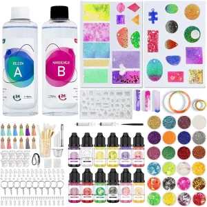 Non Toxic Crystal Clear Epoxy Resin Kit 1 1 Ratio Casting Resin for Beginners DIY Jewelry Making Art Crafts Wood River Table