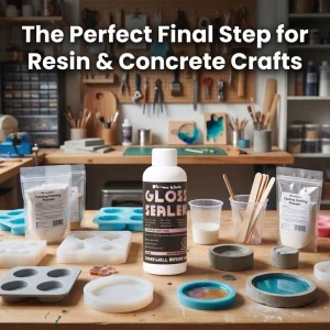Non Toxic Water Based Acrylic Gloss Sealer Liquid Coating No VOC Safe for Pets People Brush for Indoor Plaster Sculptures