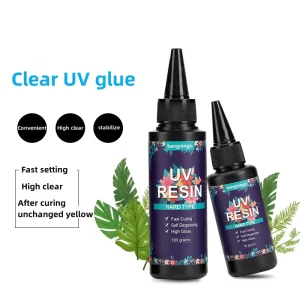 OEM ODM 100g UV Epoxy Resin Clear Glue Fast Curing High Gloss Crystal Clear Epoxy Resin UV Glue for Jewelry