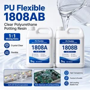 PU Flexible Potting Resin Clear Polyurethane Encapsulation Resin 1 1 Flexible PU Resin for Soft LED Strip PCB Electronics