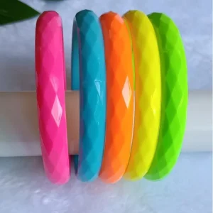 Plastic Acrylic Resin Circle 1cm Diamond Surface Fluorescent Color Bright Student Popular Fashion Colorful