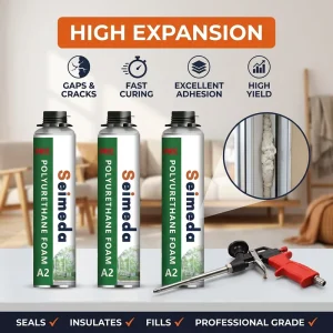 Polyurethane Foam Double Component Low Pressure Fast Curing Soundproof Properties for Woodworking Window Door Wall Installations