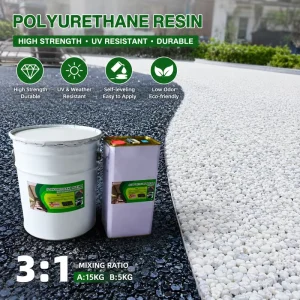 Premium PU Resin Binder for Resin Bound Gravel Paving UV Stable Polyurethane Glue for Aggregate Stone Driveway High Strength