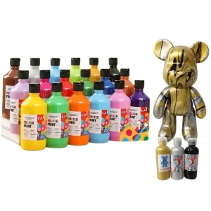Professional Non Tox Fluid Diy Bear Acrylic Paint 500ml Acrylic Neon Pour Paint Fluid Acrylic Paint