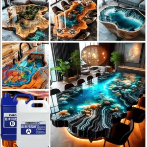 Résine Epoxy Resina Epoxi Epoxidharz 2 1 Ratio Epoxy Resin for Woodworking for River Table Making Low Temperature