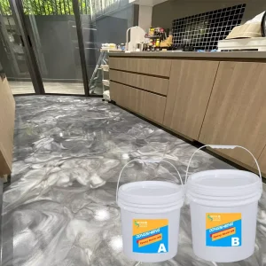 Self Leveling Crystal Clear Eco friendly Epoxy Floor Resin Scratch Resistant Metallic Coating 3D Art Floors Woodworking
