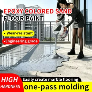 Self Leveling Epoxy Resin Flooring Paint Smooth Waterproof Stain Resistant Marble Effect Liquid State for Home Garage