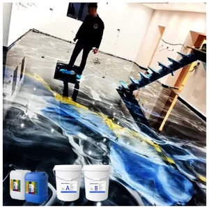 Self Leveling Metallic Art Epoxy Floor Coating Resin Crystal Clear for Epoxy 3D Liquid Apoxy Resin Paint Epoxy Floor Coating